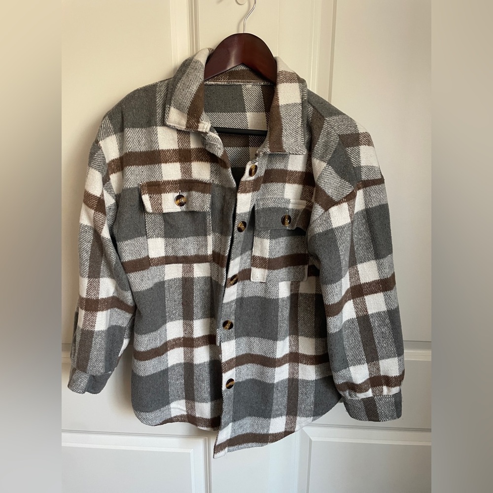 Plaid flannel shacket